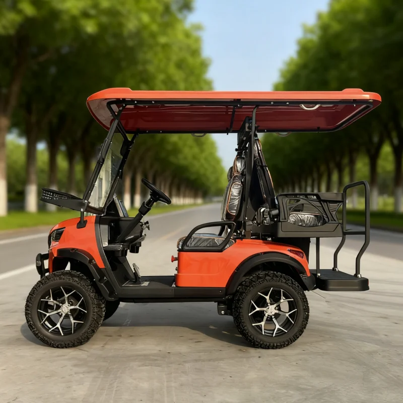 

Китайская фабрика предлагает высококачественный 6-местный (4+2) внедорожный электрический гольф-кар с двигателем переменного тока 5000 Вт и складными сиденьями