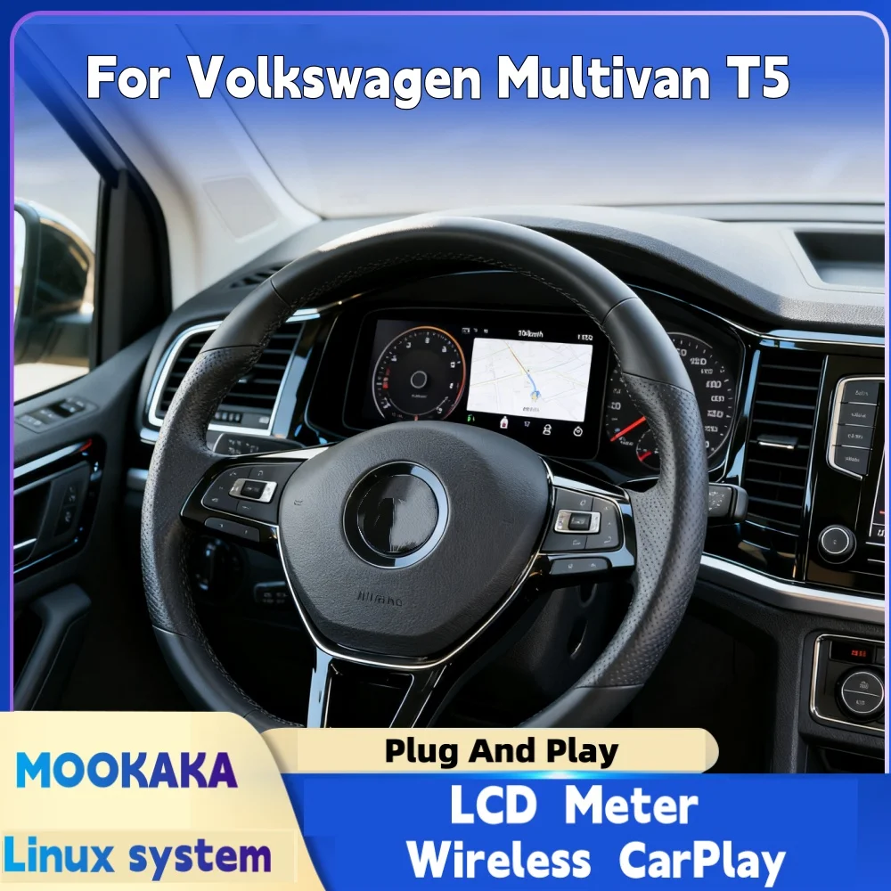 Digital Dashboard For Volkswagen Multivan T5 Carplay Car Cluster LCD Virtual Cockpit Digital Instrument Panel Head Unit