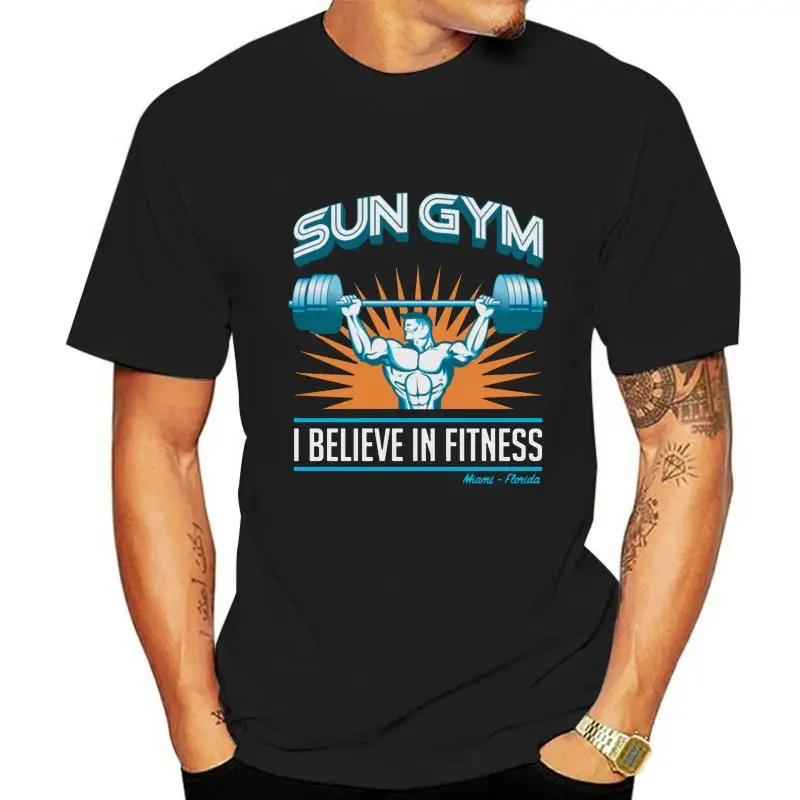 Мужская футболка SUN GYM I BELIEVE IN FITNESS PAIN & GAIN, много надписей, Размеры S 5XL, крутая Повседневная винтажная Мужская футболка унисекс, Новинка