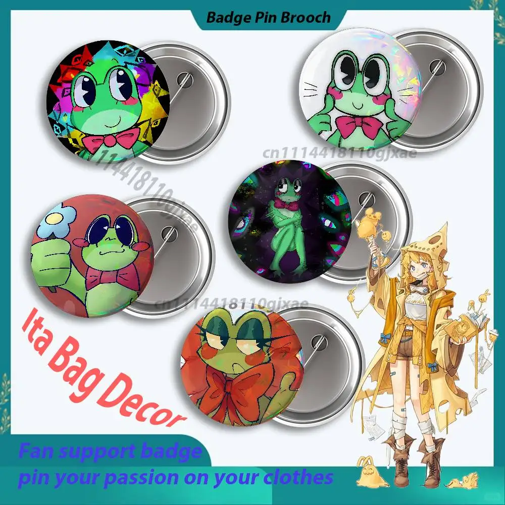 R-Ribbit Frog Badges25 32 44 58 75mm Round Cosplay Pin Fans Collect Friends Gifts Brooch Souvenir Custom