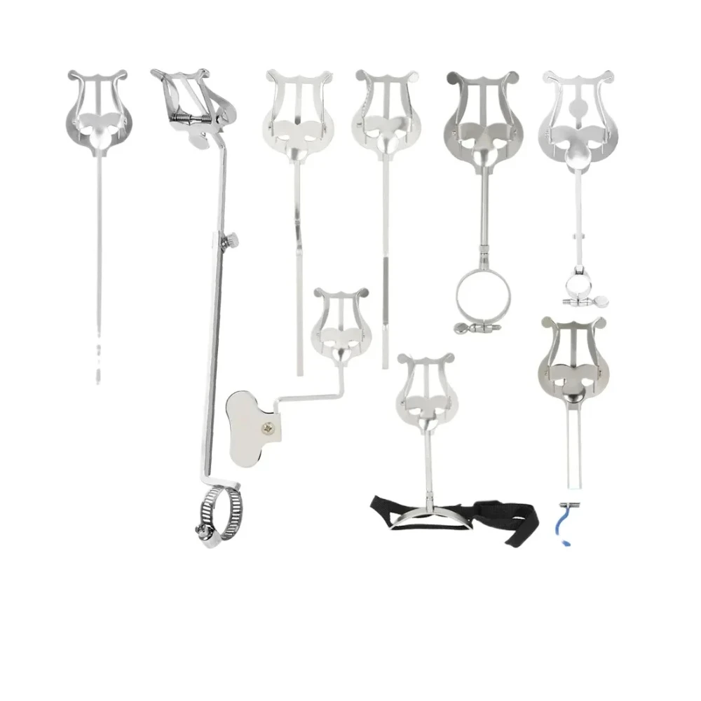 Atril para clarinete, trompeta, flauta, vientos, saxofón, barítono, soportes para hojas de marcha, accesorios portátiles para instrumentos para principiantes