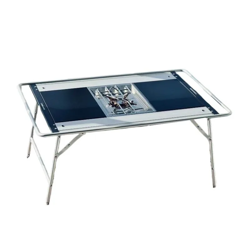 IGT Folding Camping Table Outdoor Aluminum Alloy Multi-functional Sturdy Stable Picnic Table Portable Camping Furnishings