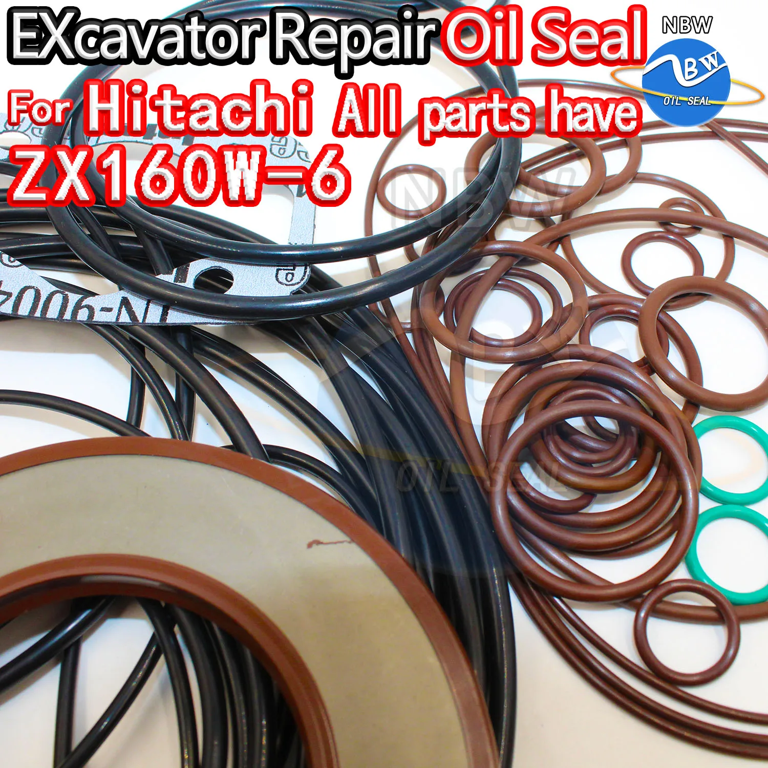 

For HITACHI ZX160W-6 Excavator Oil Seal Kit High Quality Repair Hit ZX160W 6 Blade TRAVEL MOTOR Joystick Engine O-ring Cylinder