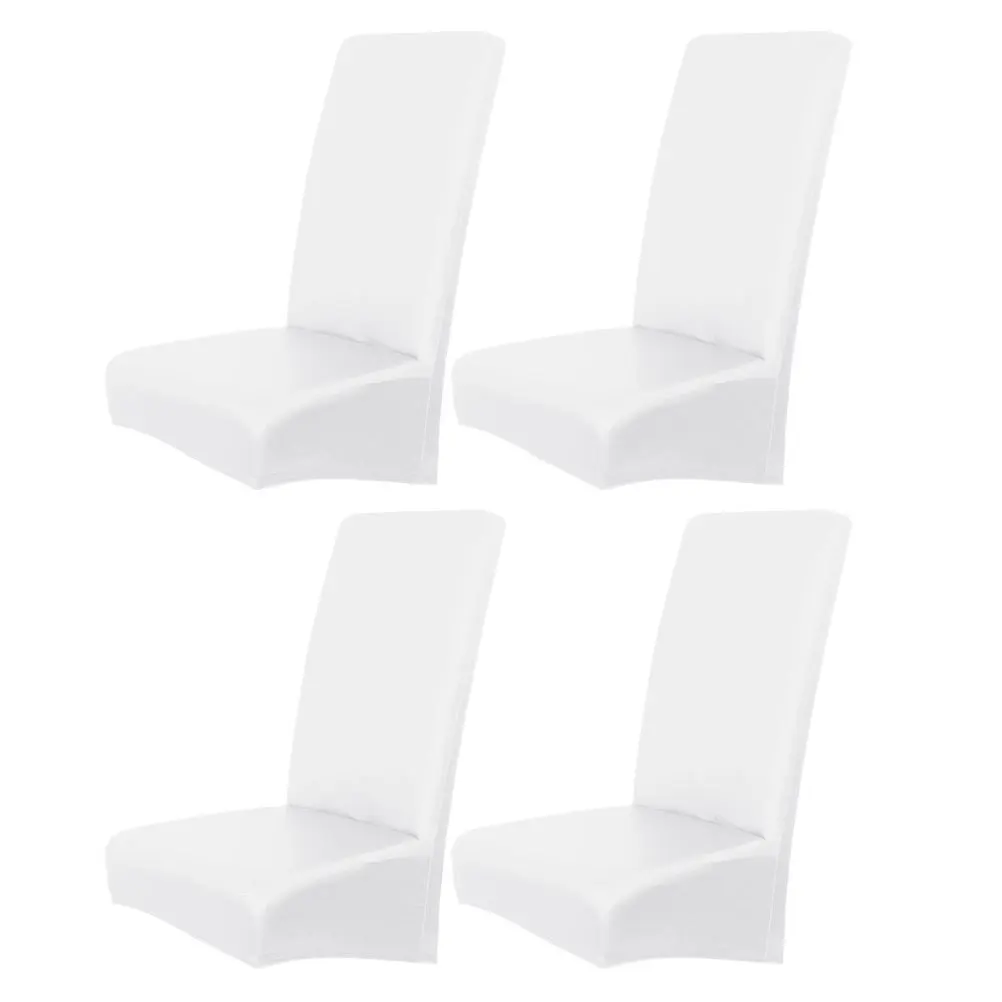 

4Pcs Elastic PU Chair Covers Waterproof Oil-Resistant Stretch Seat Protectors for Dining Room Modern Chair Decor for Home