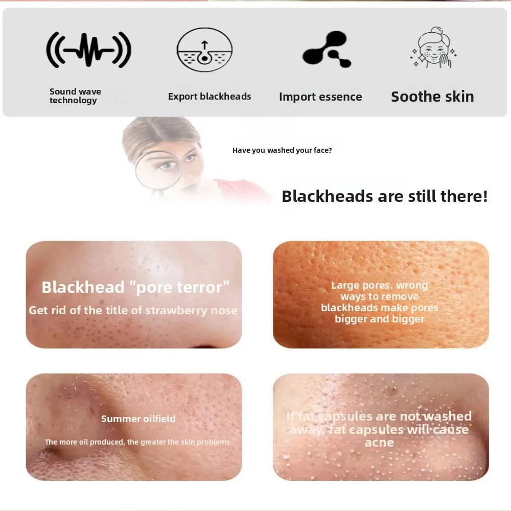 منظف الوجه الاحترافي القابل لإعادة الشحن بالموجات فوق الصوتية، جهاز تدليك الوجه بالأيونات بالموجات فوق الصوتية للعناية بالوجه #3
