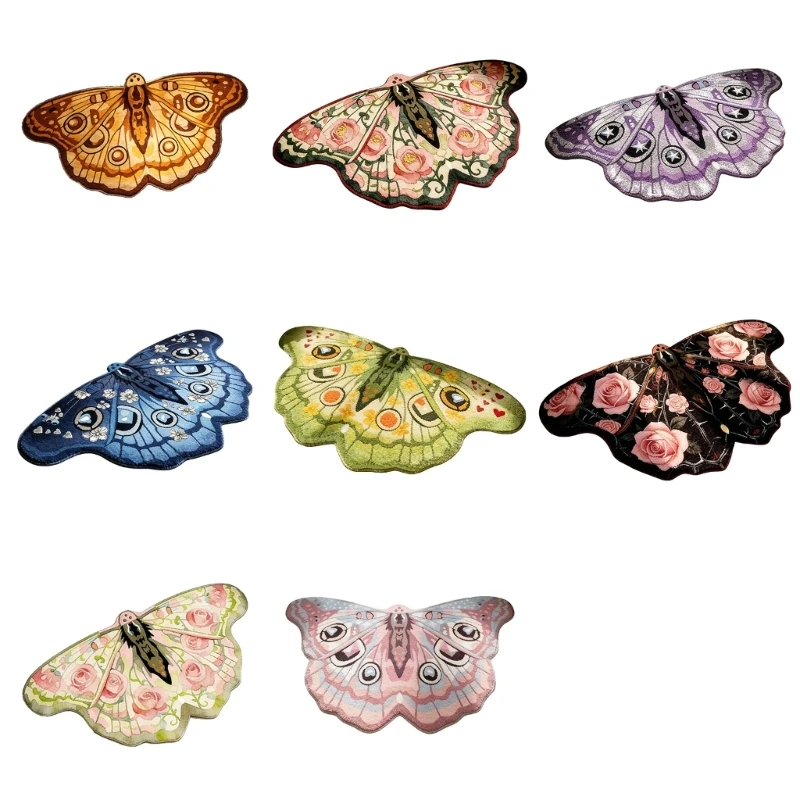 Butterfly Accent Carpet Butterfly Print Rug, Soft Floor Cover with Grip Backing for Bedroom, Entryway, Living Room KXRE