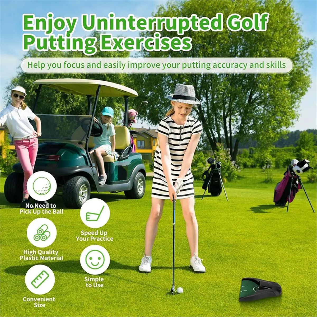 618 Mega Sale Golf Putting Return Machine Balls Kick Back Electric Return Device Automatic Putting Return Training Accessory