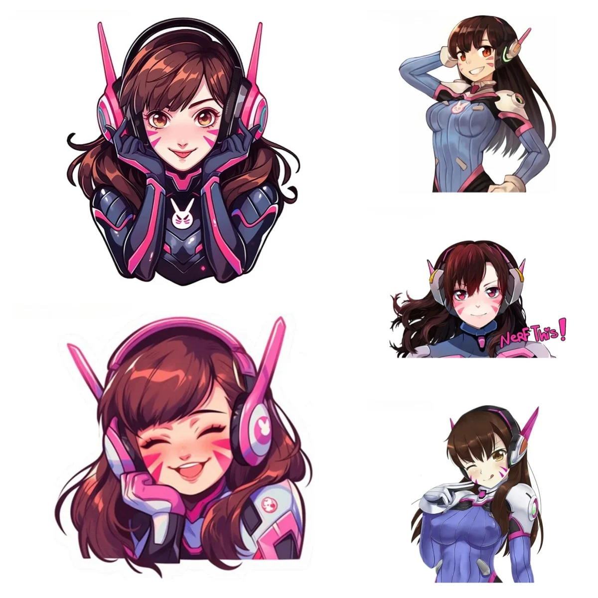

Cute D.Va Overwatch Anime Car Stickers Auto Vinyl Film Decals Car Bumper Windows Motorcycle Walls Car Accessories
