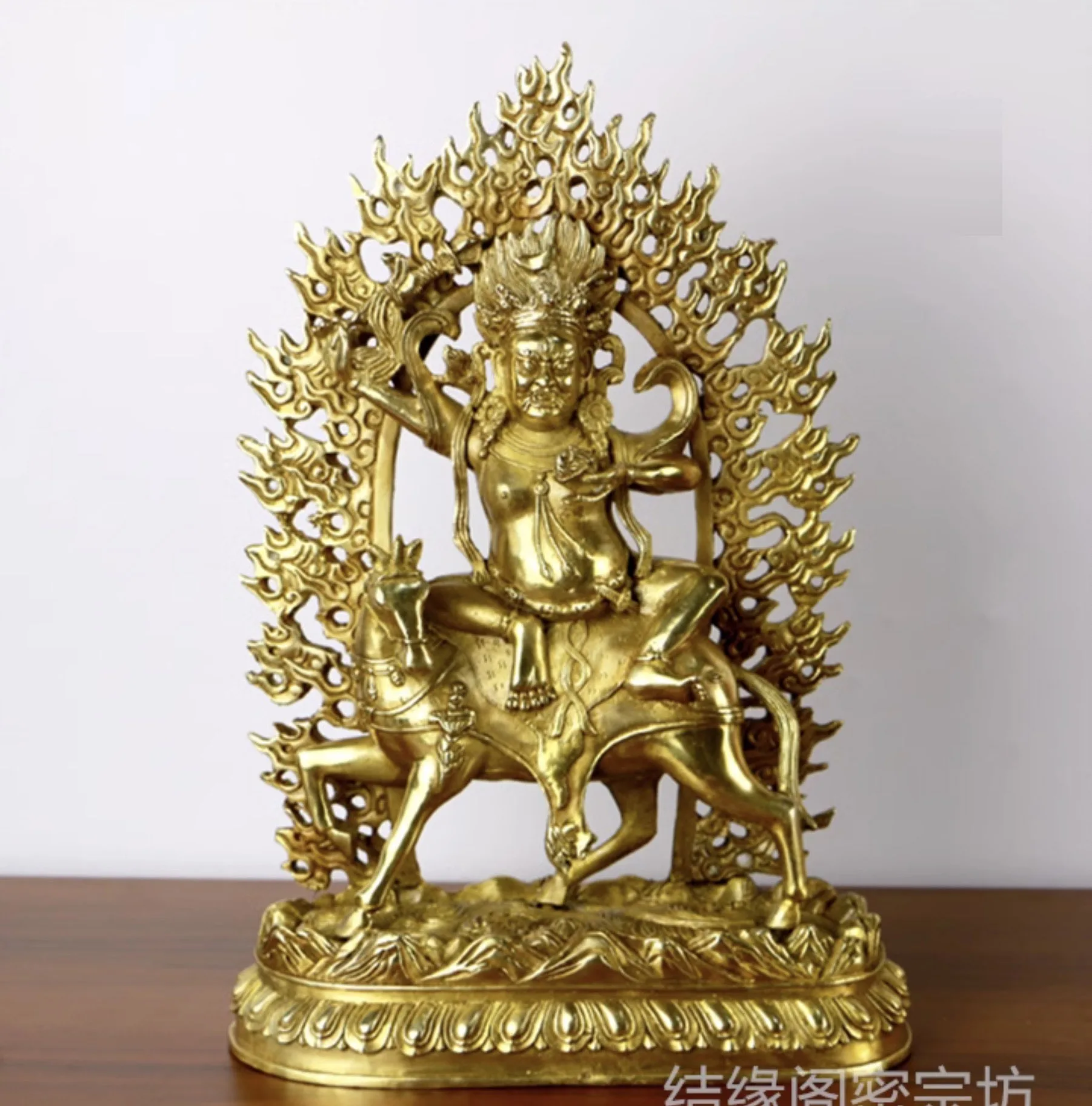 

34CM Pure copper Palden Lhamo Buddha Statue, Tibetan Tantric Dharma Protector's Hall, decorated and collected statue