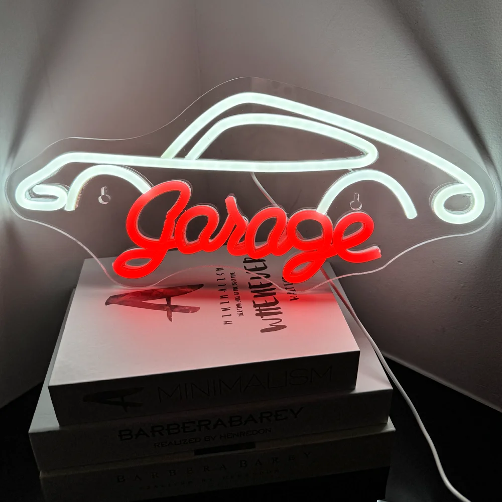 Imagem -02 - Garagem Neon Led Sign Luz Criativa Auto Repair Car Loja Neon Art Lâmpada de Parede Usb Powered Game Room Decor Check Engine Light Logo