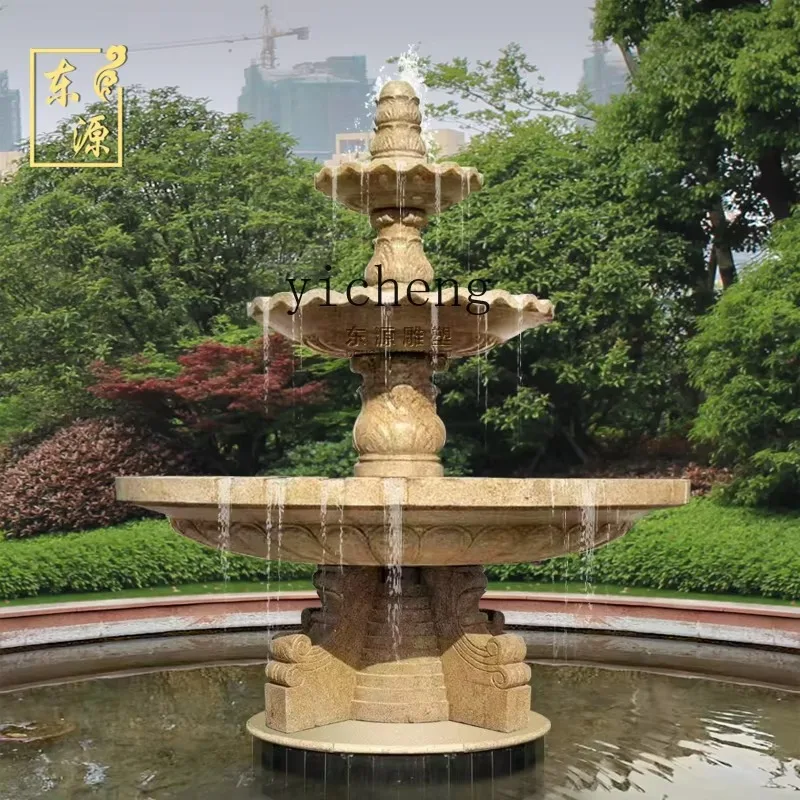 BJ-27 stone sculpture fountain flowing water feng shui ball ornament outdoor courtyard rockery fish pond garden water feature