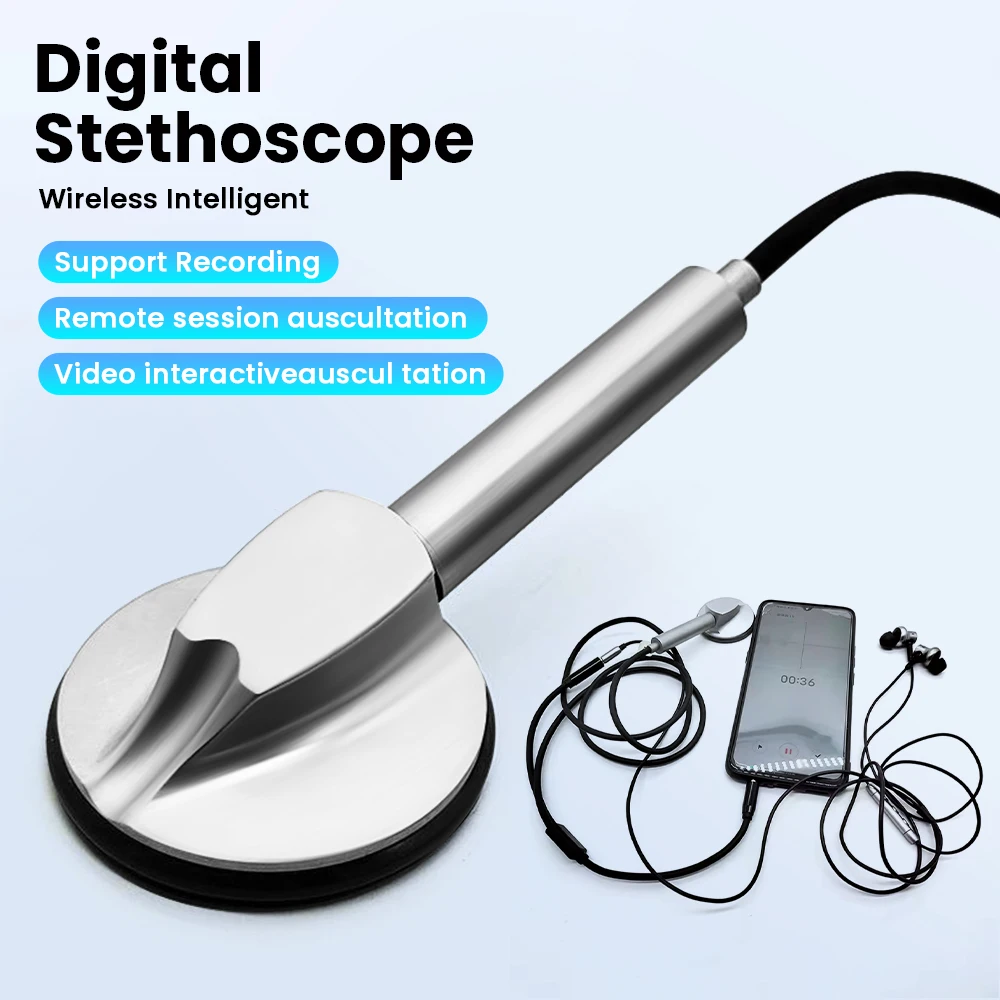 Wireless Digital Stethoscope With Bluetooth Non Contact Mobile Phone Stethoscope For Clinic Hospital