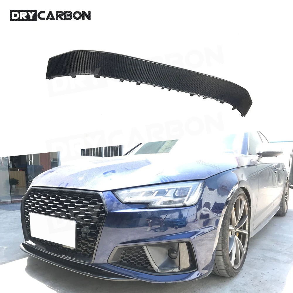 Carbon Fiber Front Lip Spoiler For Audi A4 Sline Sport S4 Sedan 2019 Head Bumper Chin Trim Cover FRP Body Kits Car Accessories