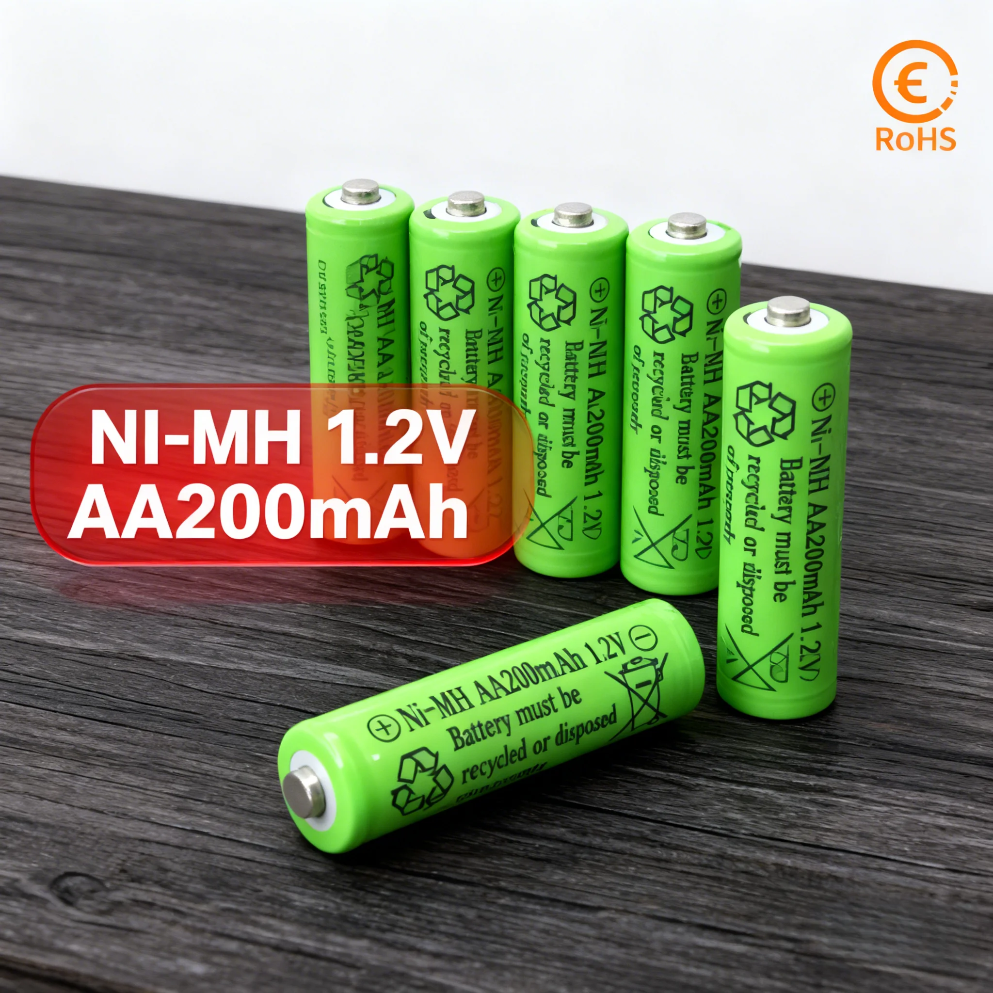​ ​ 1,2V AA Ni-MH Akku 200mAh - CE-Zertifiziert für Solarleuchten/Gartenwerkzeuge/Taschenlampen, 2A Schnellladung.