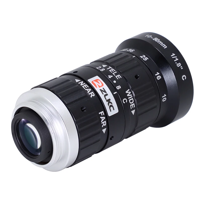 เลนส์ CCTV 1/1.8 6MP 10-50มม. HD เลนส์ปรับความยาวโฟกัสต่ำเลนส์ C-mount สำหรับกล้องเครื่องวิสัยทัศน์