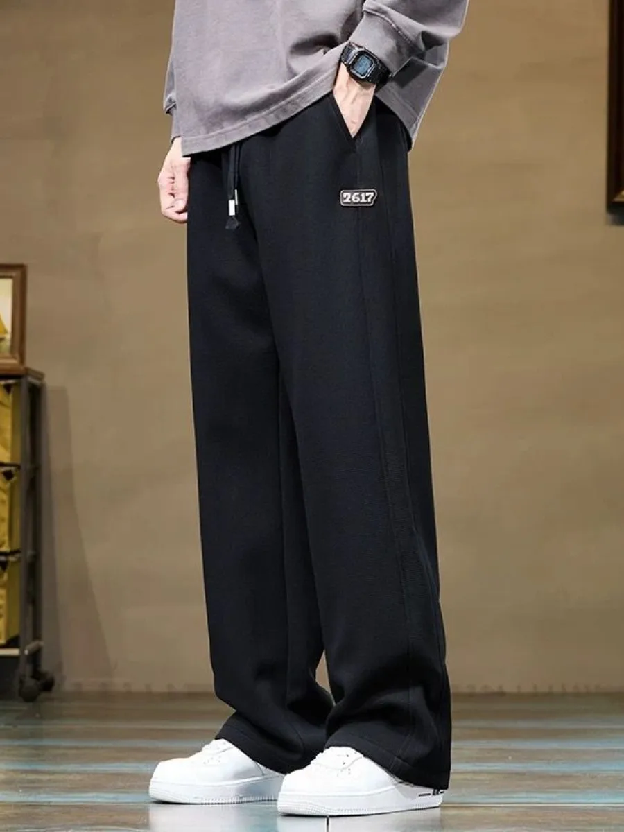 

Мужские прямые брюки на флисовой подкладке, повседневные, свободные, удобные, универсальные, с широкими штанинами, для зимнего сезона, Ciwalk Basic Sle, без бренда