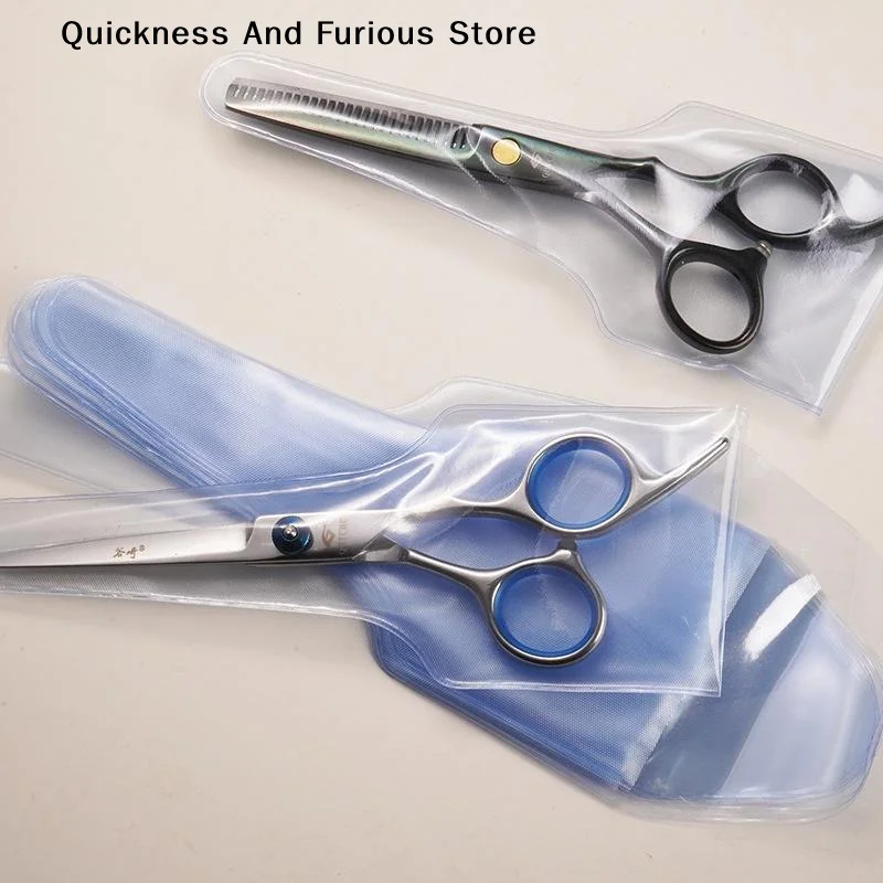 【T】10Pcs PVC Waterproof Sharpening Tool Single-sided Hair Scissors Sleeves Salon Care Accessories Tool Protection view 4