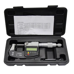 Micromcirculation extérieure numérique avec grand écran, jauge à étrier, mètre, carbure de micromcirculation, outils de mesure, IP65, 0-25mm, 0.001mm