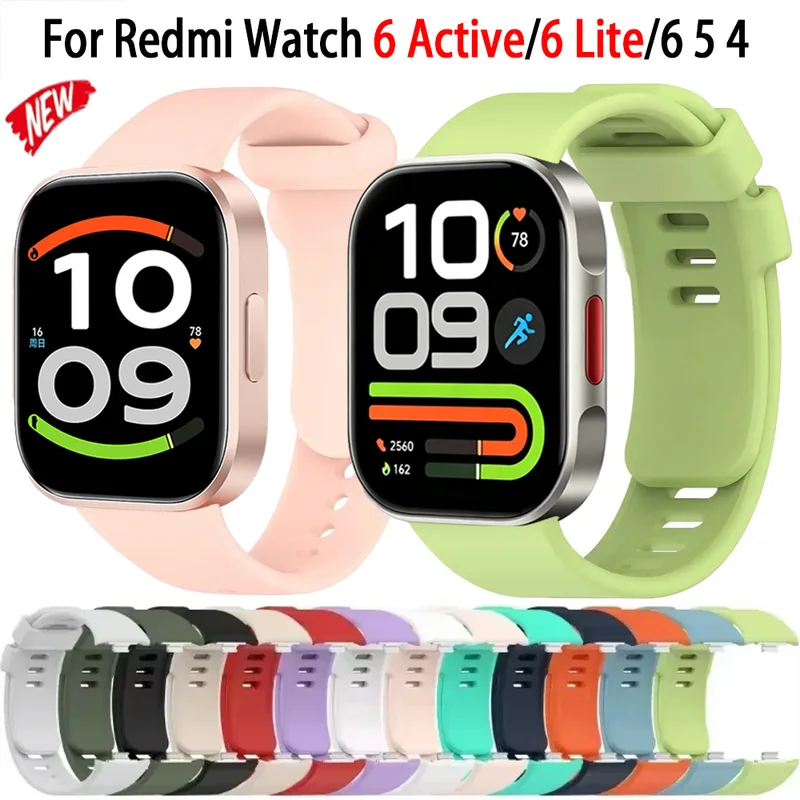Bracelet en silicone d'origine pour Redmi Watch 6 Active/6 Lite/6 5 4, bracelet confortable pour Xiaomi Mi Band 10-9 Pro 8 Pro, accessoires