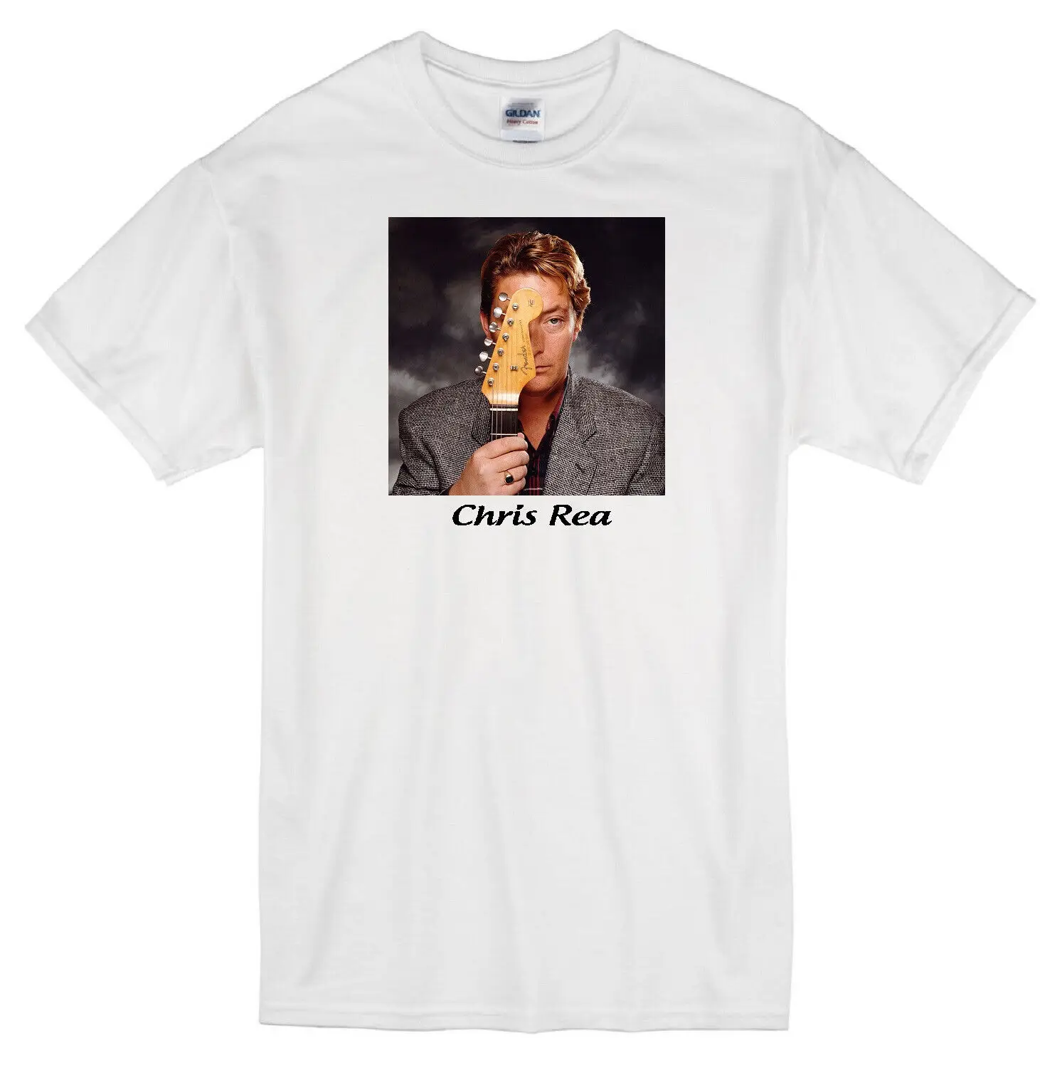 CHRIS REA BRITISH ENGLISH SINGER MUSICIAN ALBUM SONG CONCERT WHITE T-SHIRT