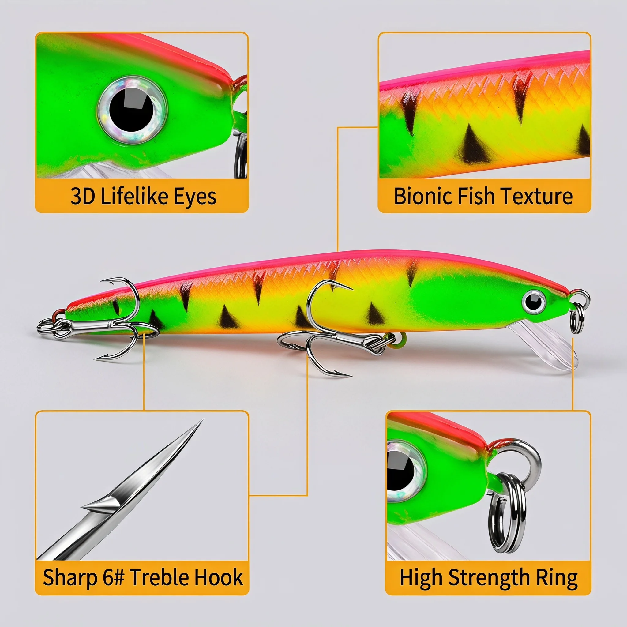 10 adet/takım 3D Kristal Minno - Fishing Lure Jerkbait incelemesi ve fiyatı
