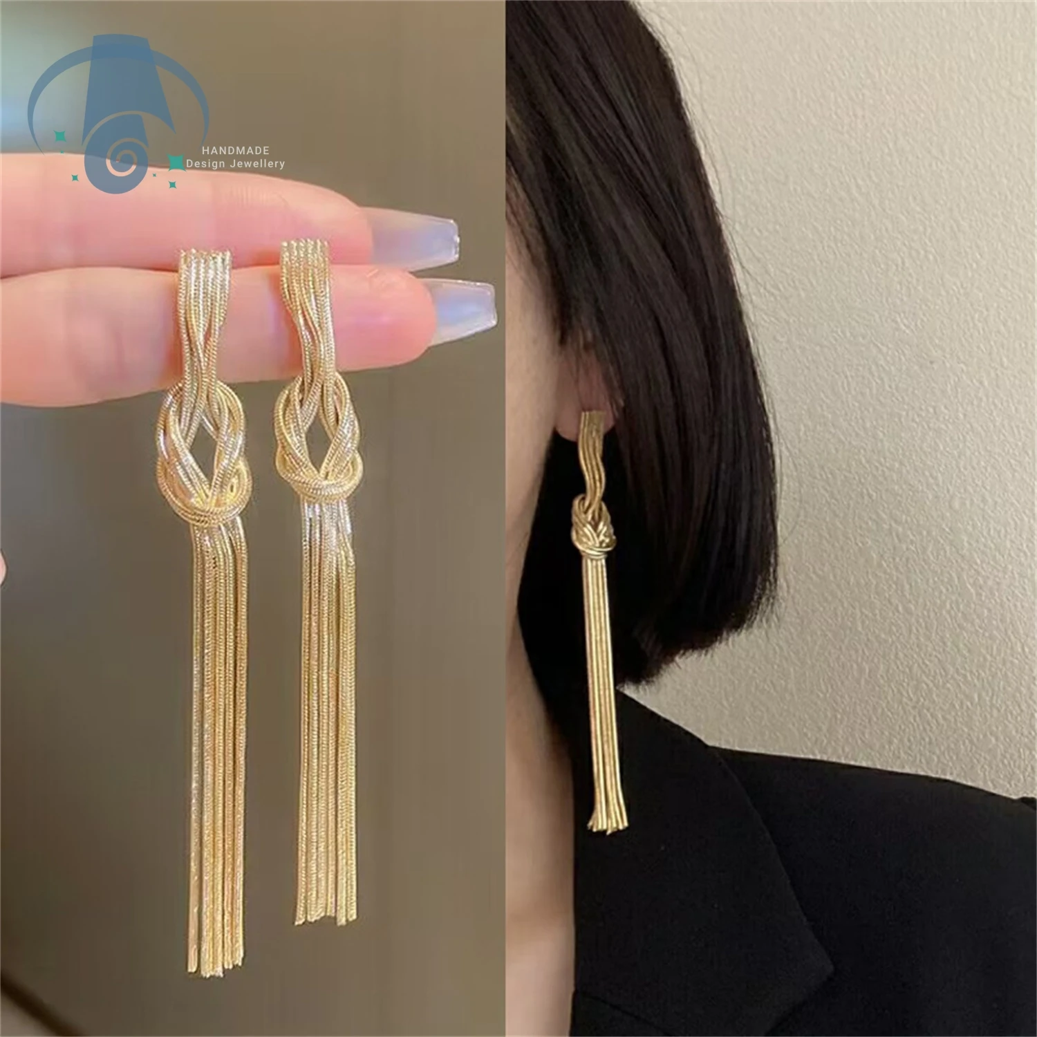 

Fashion Knot Chain Earrings European American Metal Style Light Luxury High Quality Commute Working Office Daily Women Wholesale