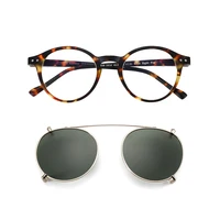 ZENOTTIC 2025 Gafas de sol con clip de moda/retro (gafas antiluz azul + clip polarizado) para hombres y mujeres
