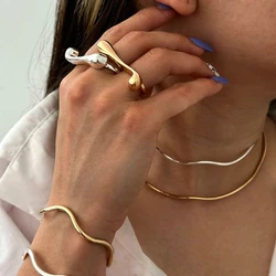 Yori Stylish Unique Stainless Steel Geometric Open Ring Personalized Metal Rust Proof Attractive Fashion Jewelry for Women Gift