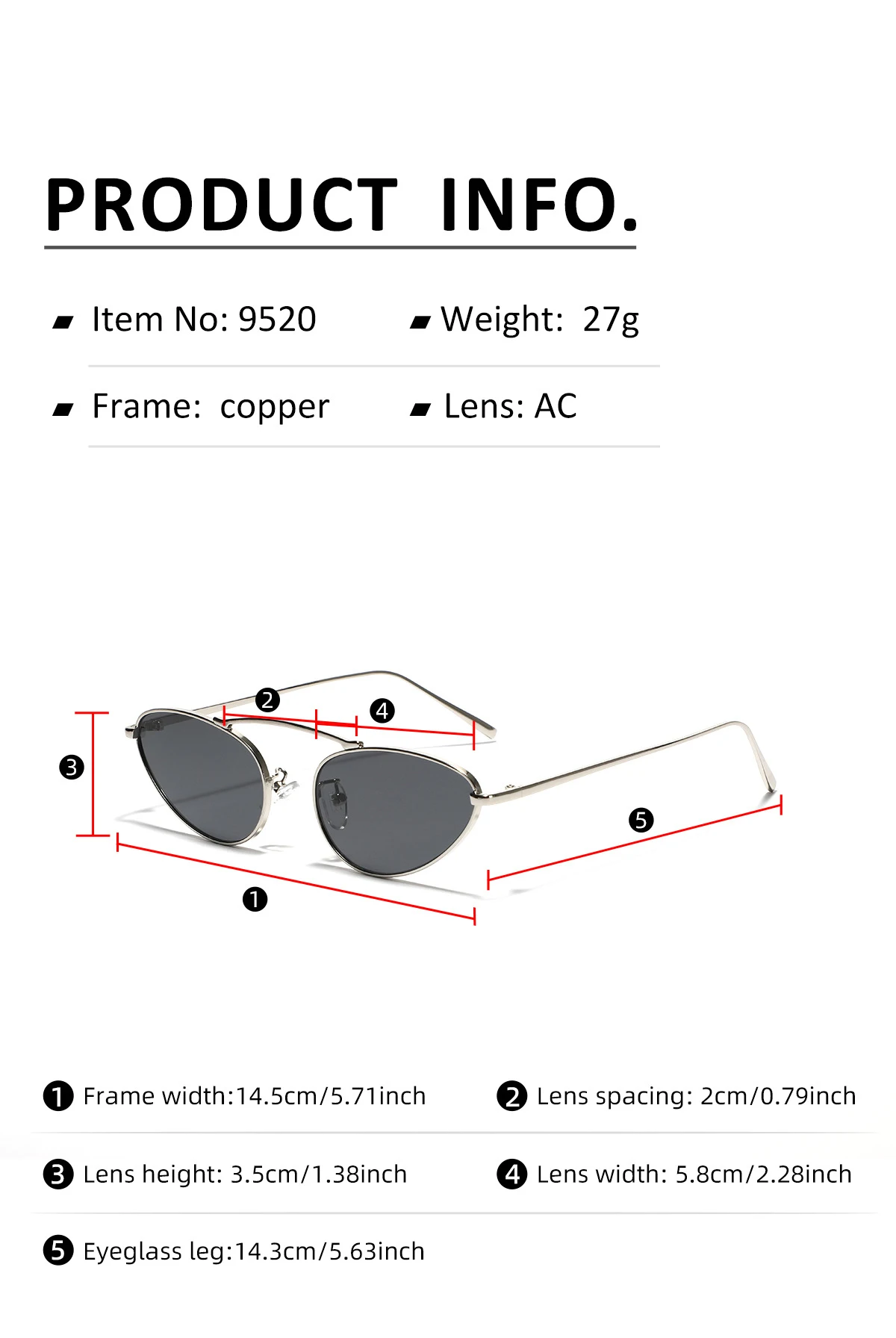 Luxusmarke Cat Eye Sonnenbrille Damen 2025, modisch, einzigartig, klein, oval, Sonnenbrille, trendiger Metallrahmen, coole Dreiecksbrille, UV400 – Detail 3