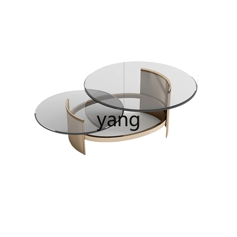 

LTT modern light luxury coffee table small apartment round tea table Nordic creative living room furniture