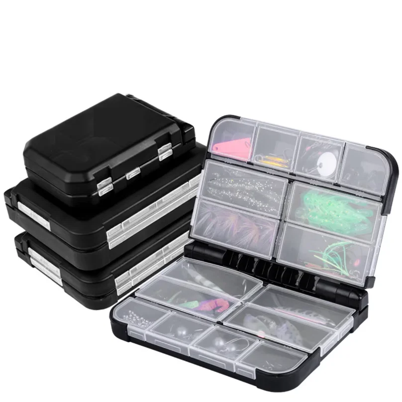 Small Tackle Box Organizer 9 10 12 16 lattice Mini Tackle Boxes Plastic Fishing Organizer Tackle Storage Containers Fly Boxes