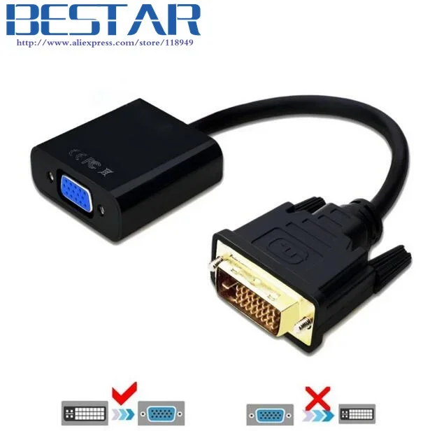 DVI 24 + 1 fonte DVI-D para VGA fêmea pia adaptador ativo conversor cabo 20cm 0.2m para monitor de PC HDTV