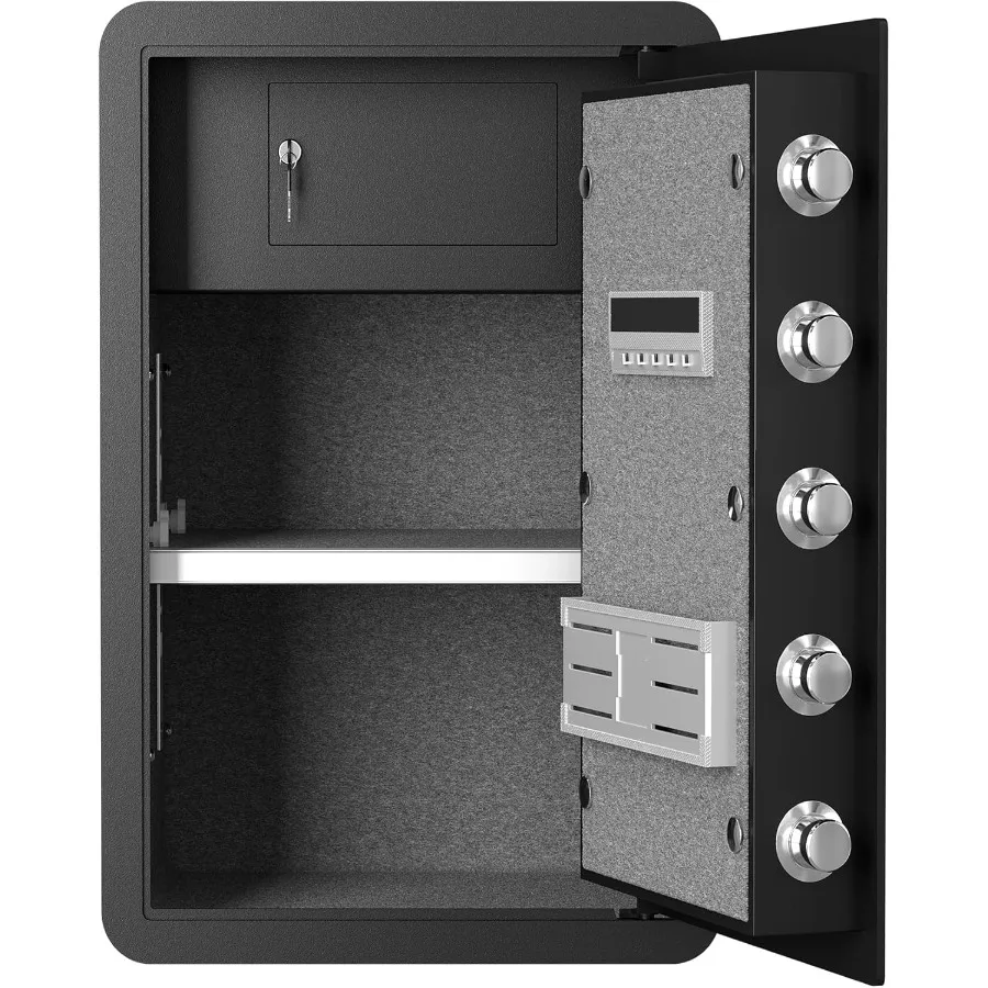 4.0 Cubic Feet High Security Fireproof Waterproof Safe with Electronic Password Lock Private Inner Cabinet Adjustable Shelves W