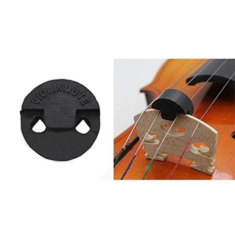 1Set/2Pcs Violin/Viola Double Hole Mutes for Violin Practice Tourte Fiddle Muffler Circular Round Tourte Rubber Mute