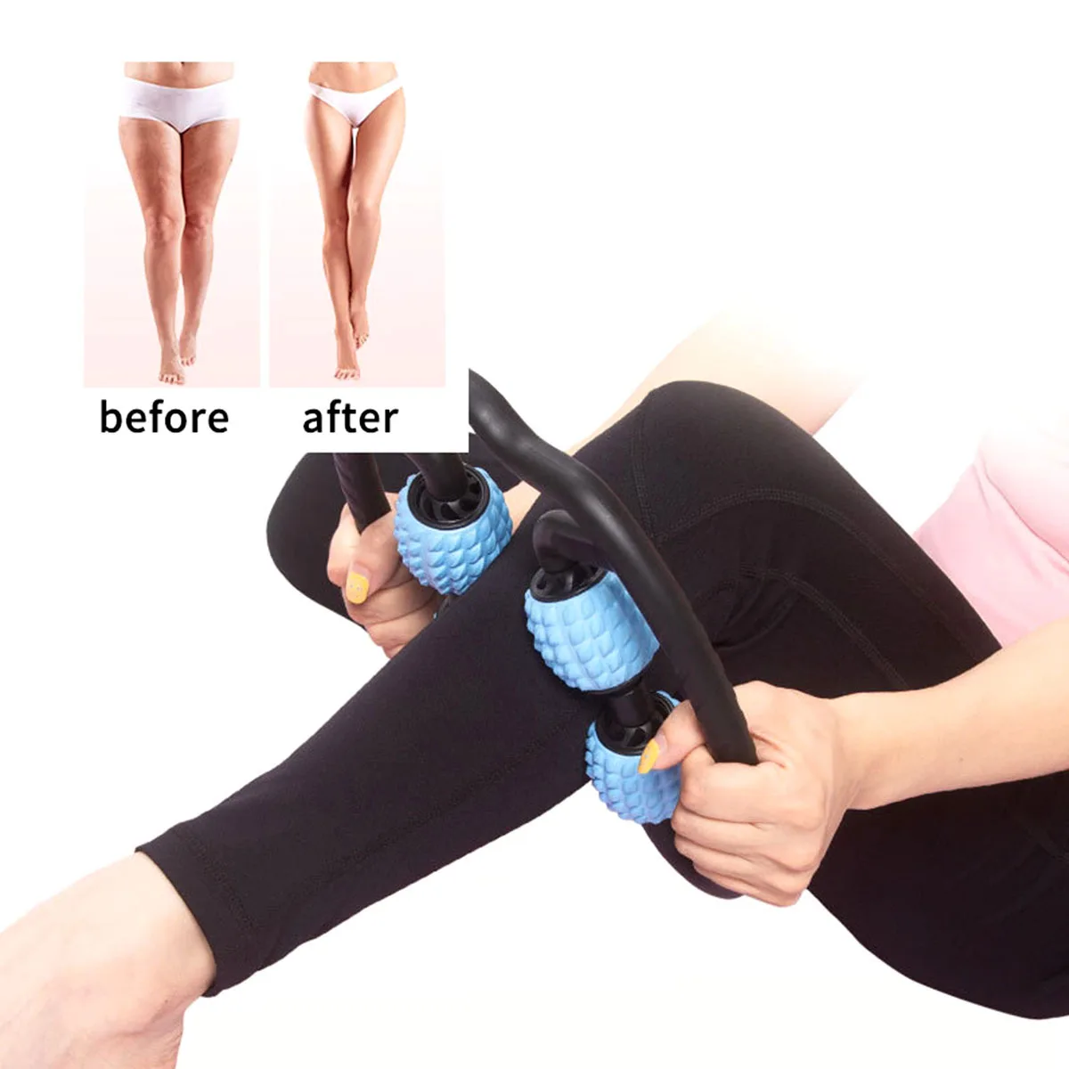 

Shaft Muscle Relaxer Massage Roller Calf Muscle Massage Stick Sky-Blue Black Durable Portable Leg Fitness Equipment
