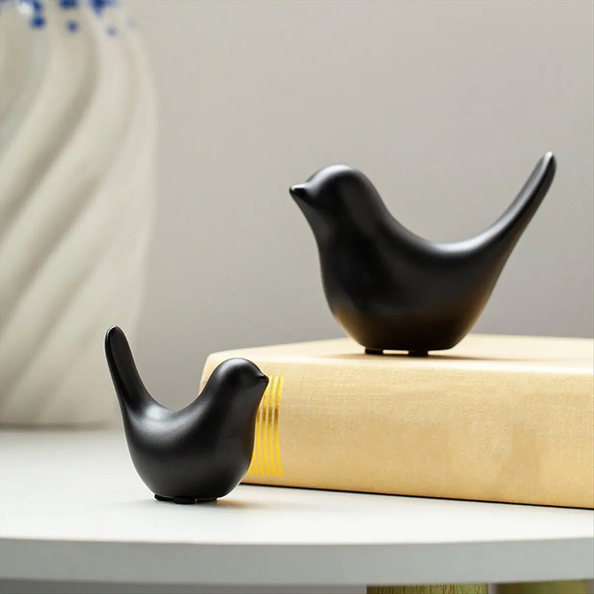 AA77 NEW Small Animal Statues Home Decor Modern Black Decorative Ornaments for Living Room, Bedroom, Desktop, Cabinets