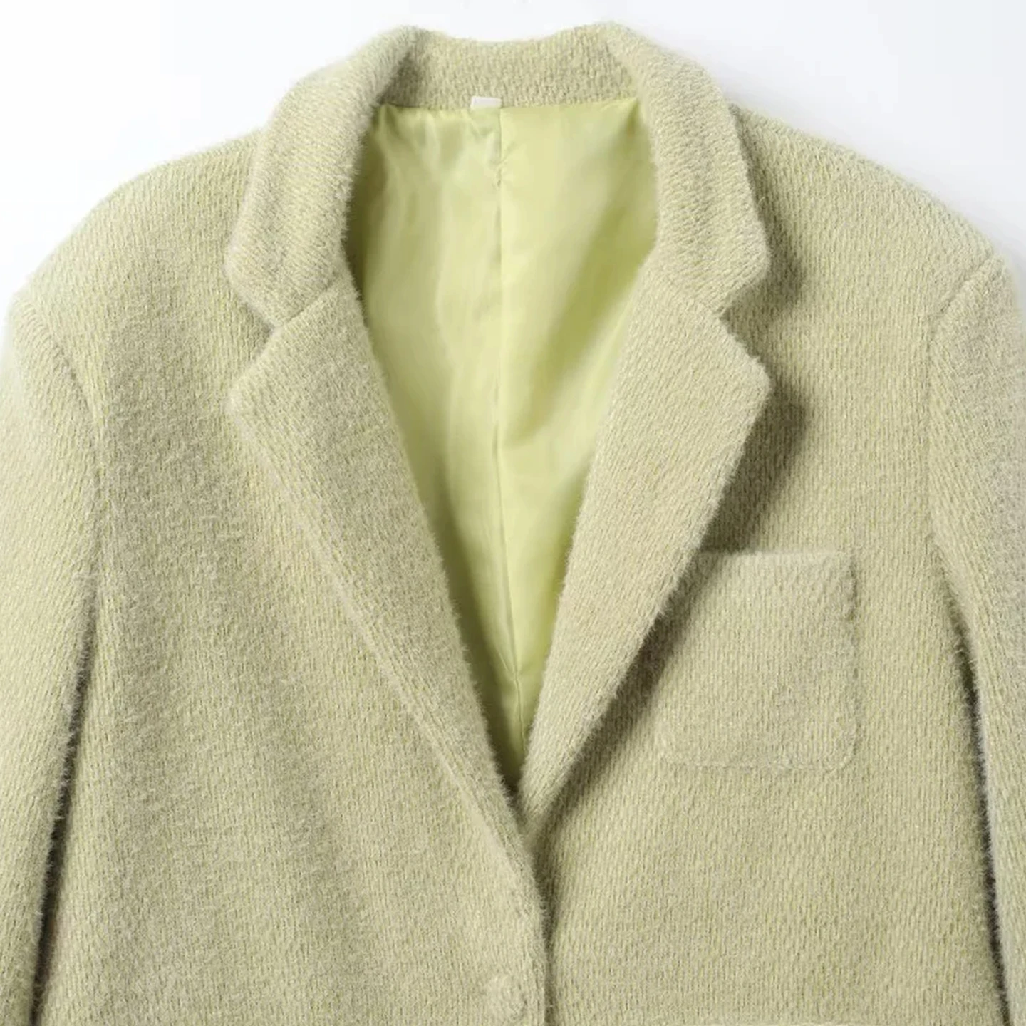 Casual Fluwelen Oppervlak Lange Sve Damespak Jaet Herfst Winter Loose Fit One Button Notch Revers Commuter Sle Bovenkleding