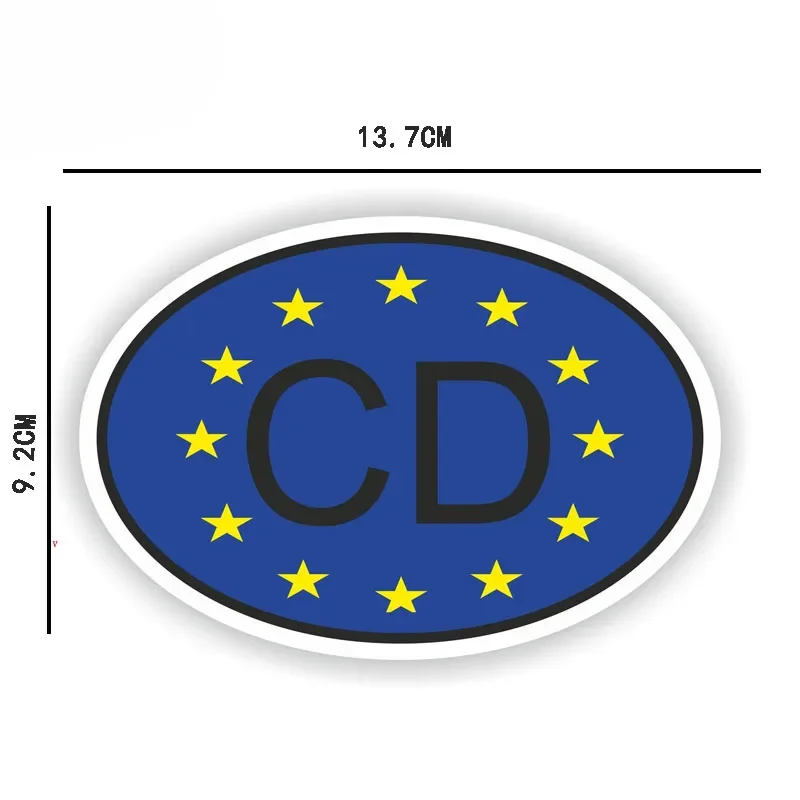 1 Piece for Funny Car Styling CD Corps Diplomatic COUNTRY CODE Car Sticker Decal Accessories 13.7CM*9.2CM