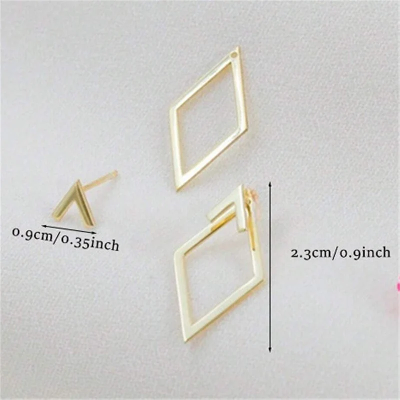 Geometric Square Detachable Triangles Stud Earrings for Women Fashion Jewelry Minimalist Accessories Party Gifts