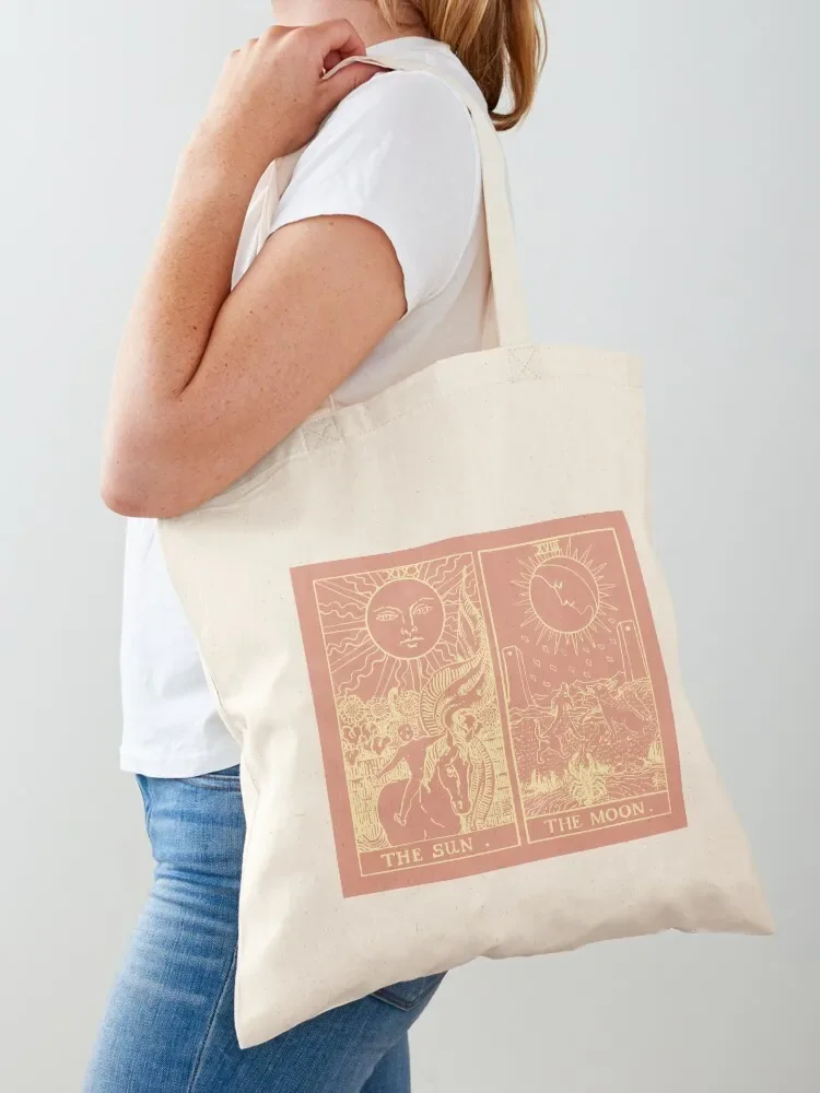 Moon & Sun Tarot Peach & Cream Tote Bag ecological bags great bag bag for beach