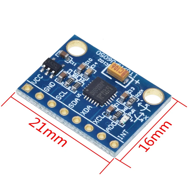 1Set IIC I2C GY-521 MPU-6050 MPU6050 3 Axis Analog Gyroscope Sensors + Accelerometer Module For Arduino With Pins 3-5V DC