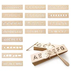 Cross border wooden ornaments Wooden educational words Number spelling learning exercise board vintage