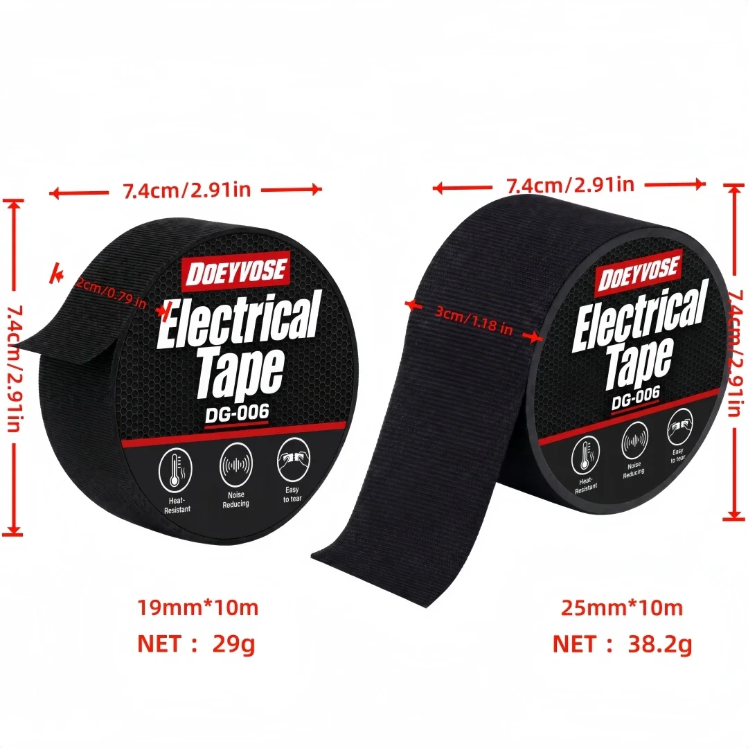 Automotive Wire Harness Cloth Tape High Temp Flame Retardant Adhesive Cable Wiring Loom Protection Tape