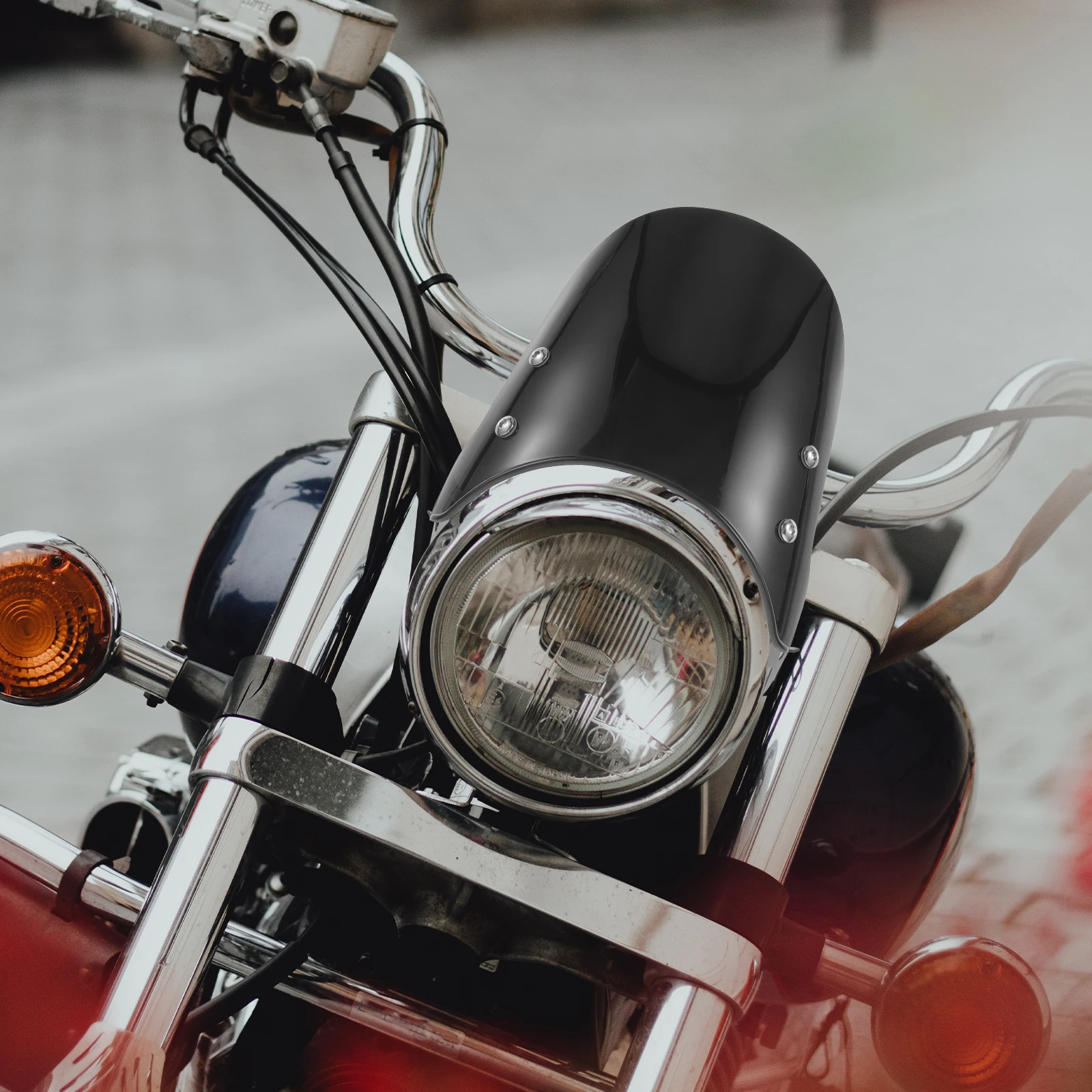 

Retro Windshield Universal Fit Replacement Plastic Windscreen For Motorbike Wind Debris Protection Durable Stylish Design