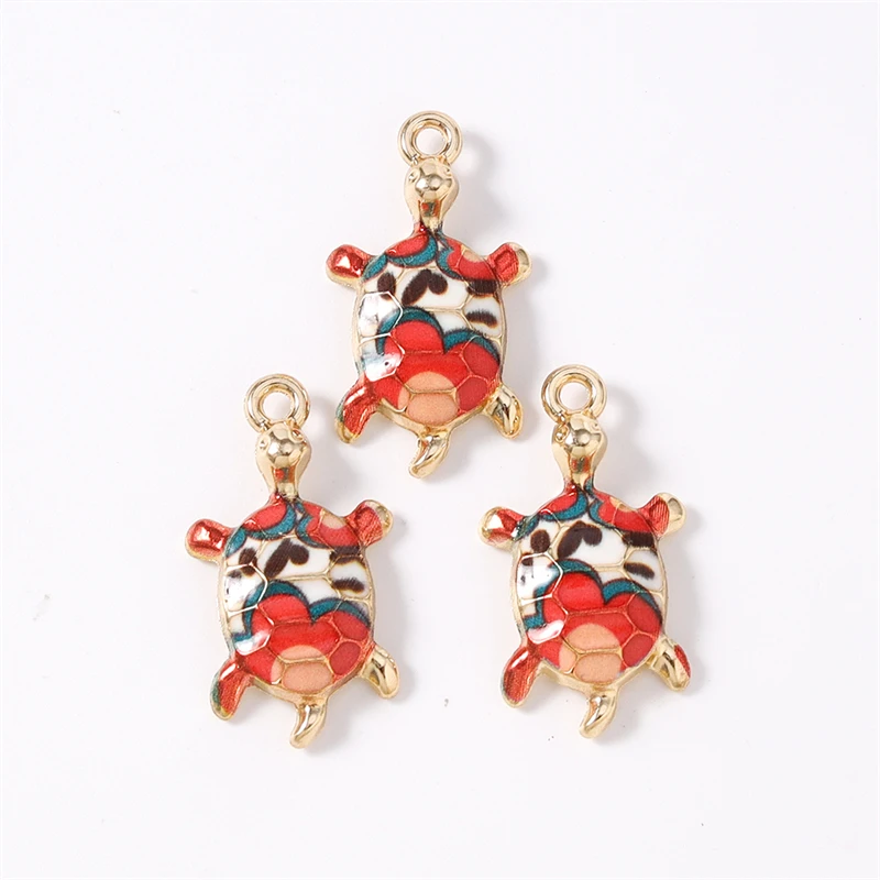 Duarte 20 Teile/los Nette Bunte Emaille Tier Schildkröte Charms Anhänger für Die Herstellung Von DIY Ohrringe Halsketten Armband Schmuck Erkenntnisse – Detail 7