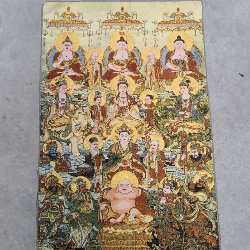 

Tibetan Thangka Embroidery Silk Embroidery Brocade Nepal Maitreya Buddha Statue