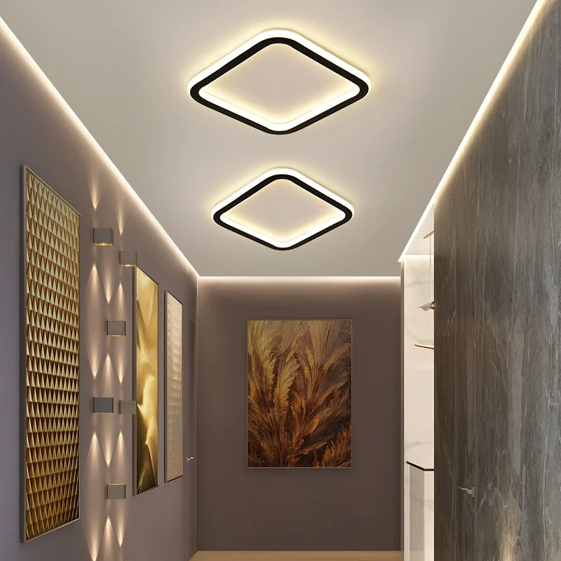 

Светильник для прохода, светильник для коридора, входной светильник для прихожей, простой современный скандинавский светодиодный потолочный светильник, квадратный крыльцо, супер яркий светильник для балкона