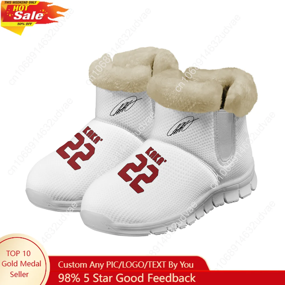 

Kaka No.22 Plush Shoes Boots Men Women Teenager Keep Warm Sneakers Brazil Soccer Star Boot Casual Customize Sneaker White