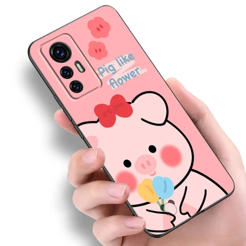 Cute Mini Pet Pig Black Silicone Phone Case For Xiaomi Mi 9 SE 8 10 10T 11 12 13 Lite 9T 11T 12S 12T 13T 14 Pro 5G NE 11i 12X