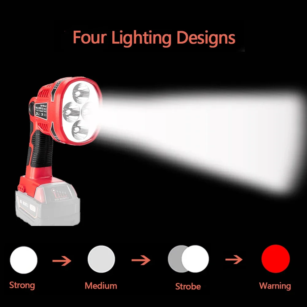 ไฟฉุกเฉินทำงานแบตเตอรี่ Li-ion 18V 1120LM โคมไฟแนวตั้ง12W สำหรับ milwaukee